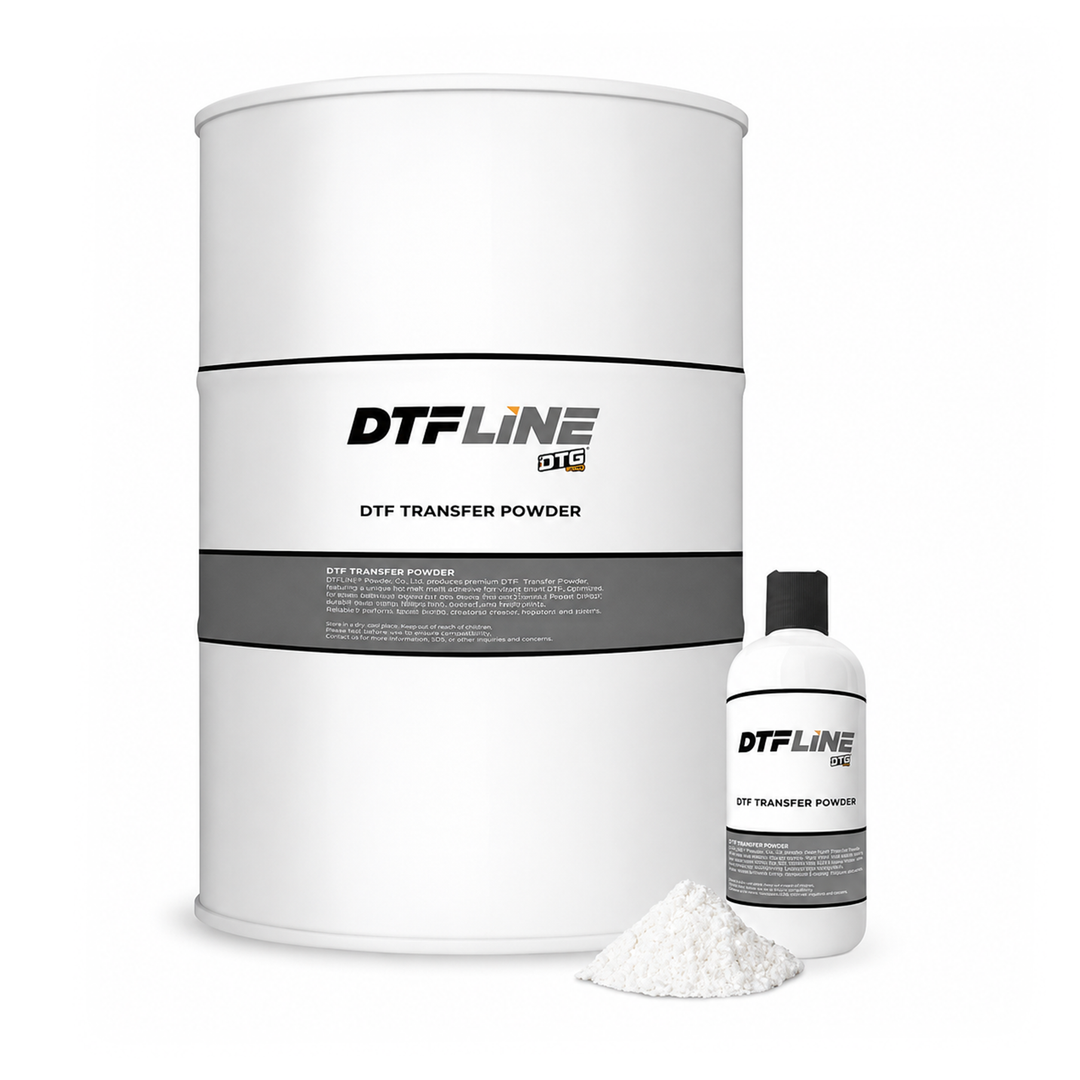 DTFLINE™ DTF White Transfer Powder – Premium &amp; Ultra Stretch Hot Melt Adhesive
