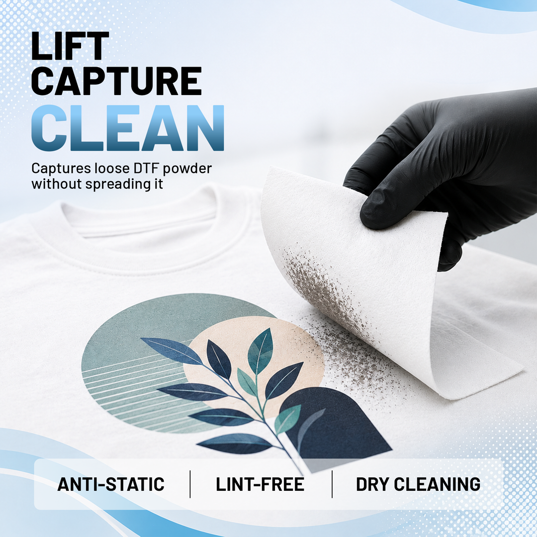 MagicWipe™ Lint-Free Cleaning Cloths – 12 × 17 Inch Anti-Static Powder &amp; Fines Removal Wipes for DTF Film &amp; Print Equipment