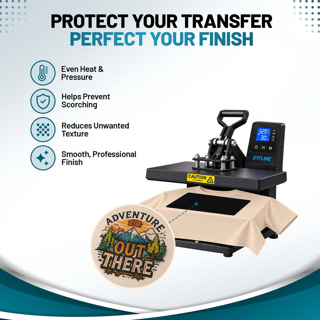 MagicLine™ HeatGuard Silicone Press Mat for DTF and White Toner Transfers