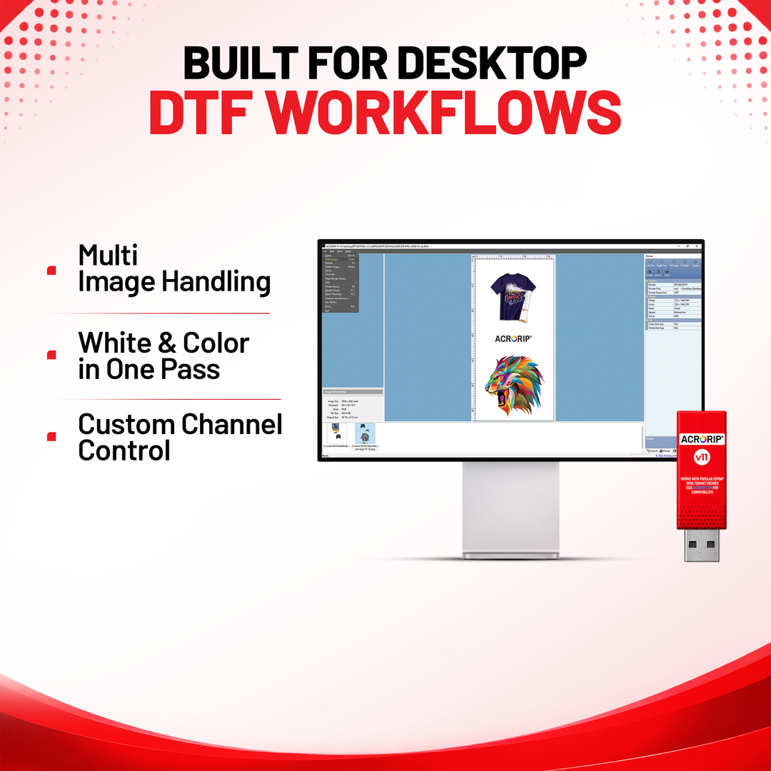 ACRORIP V11.5 RIP Software for Desktop DTF and Wide DTF Printers
