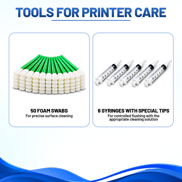 DTGPRO™ Professional DTG Printhead Cleaning &amp; Maintenance Kit with 200ml Extreme Cleaning &amp; Capping Solutions, Syringes &amp; Foam Swabs