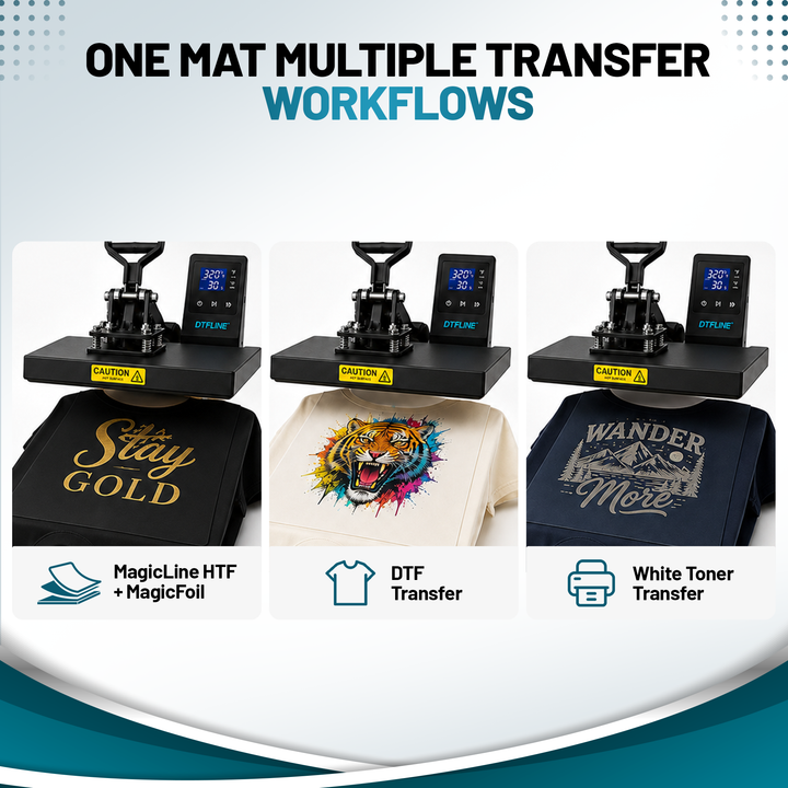 MagicLine™ HeatGuard Silicone Press Mat for DTF and White Toner Transfers
