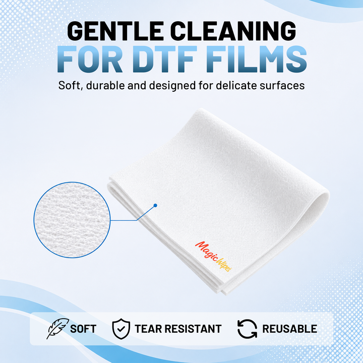 MagicWipe™ Lint-Free Cleaning Cloths – 12 × 17 Inch Anti-Static Powder &amp; Fines Removal Wipes for DTF Film &amp; Print Equipment