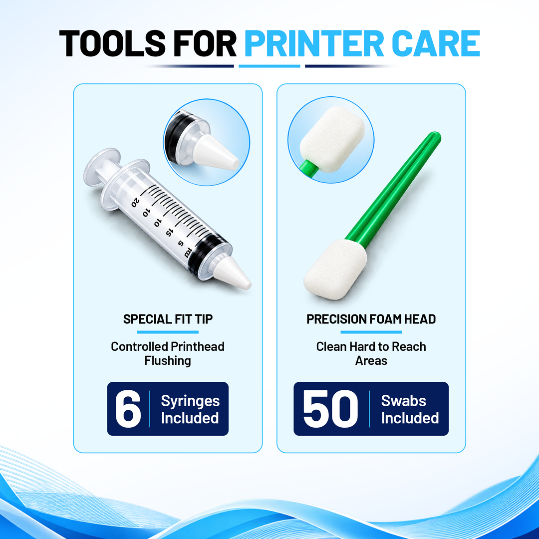DTF Printhead Cleaning &amp; Maintenance Kit – 5 Solutions, 120ml Each + Swabs &amp; Syringes