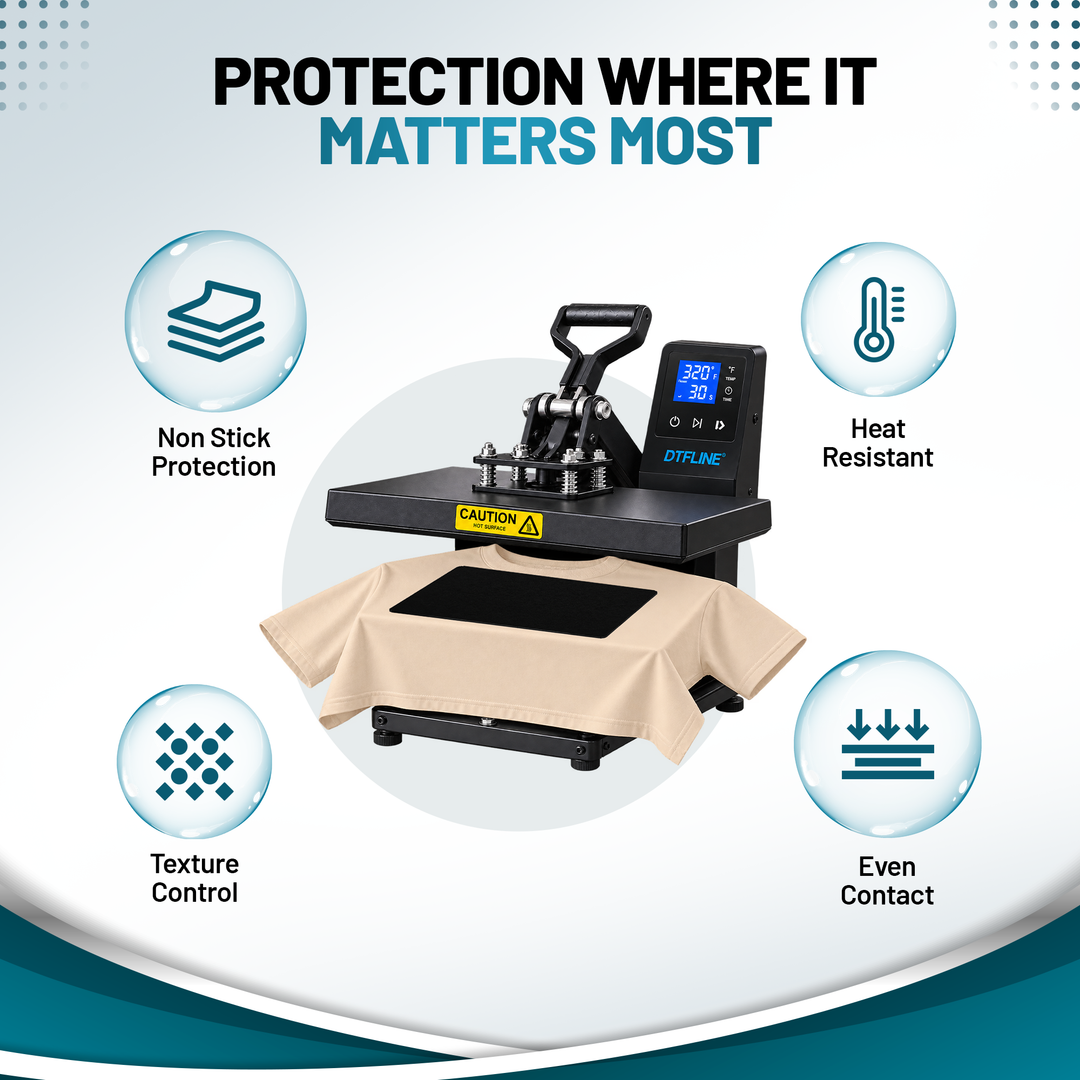 MagicLine™ HeatGuard Silicone Press Mat for DTF and White Toner Transfers