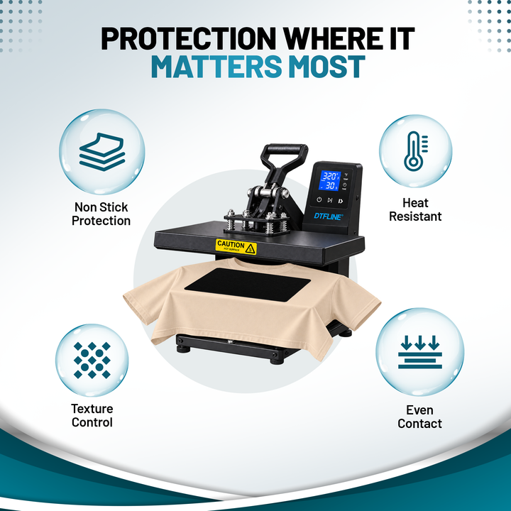MagicLine™ HeatGuard Silicone Press Mat for DTF and White Toner Transfers