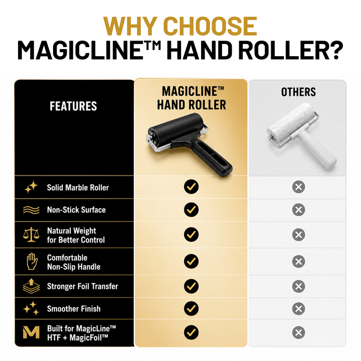 MagicLine™ Hand Roller – Premium Marble Roller for HTF &amp; MagicFoil™ Transfer Bonding