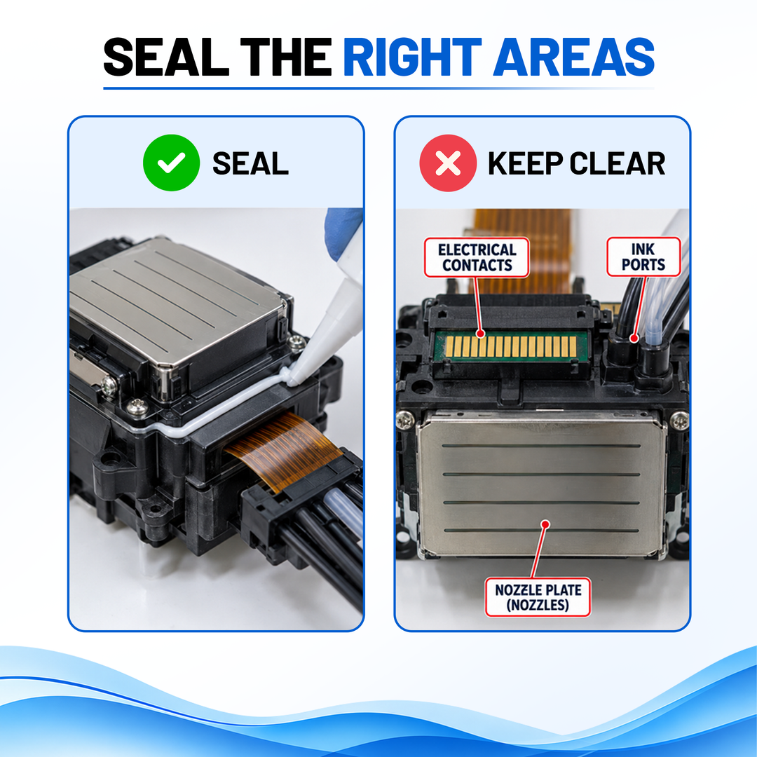 DTFBASICS Waterproof Silicone Printhead Sealing &amp; Spill Protection Kit for Epson Printheads