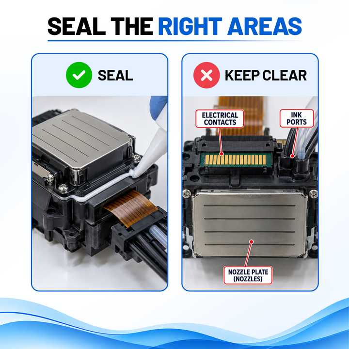 DTFBASICS Waterproof Silicone Printhead Sealing &amp; Spill Protection Kit for Epson Printheads