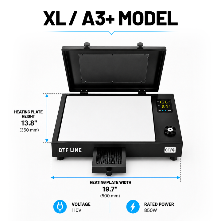 DTFLINE™  Heat Station V3 Tabletop DTF Powder Curing Oven with Built-In Purifier