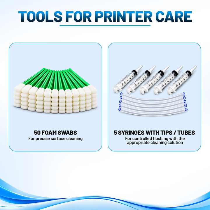 DTF Printhead Cleaning &amp; Maintenance Kit XL – 5 Solutions + Swabs &amp; Syringes