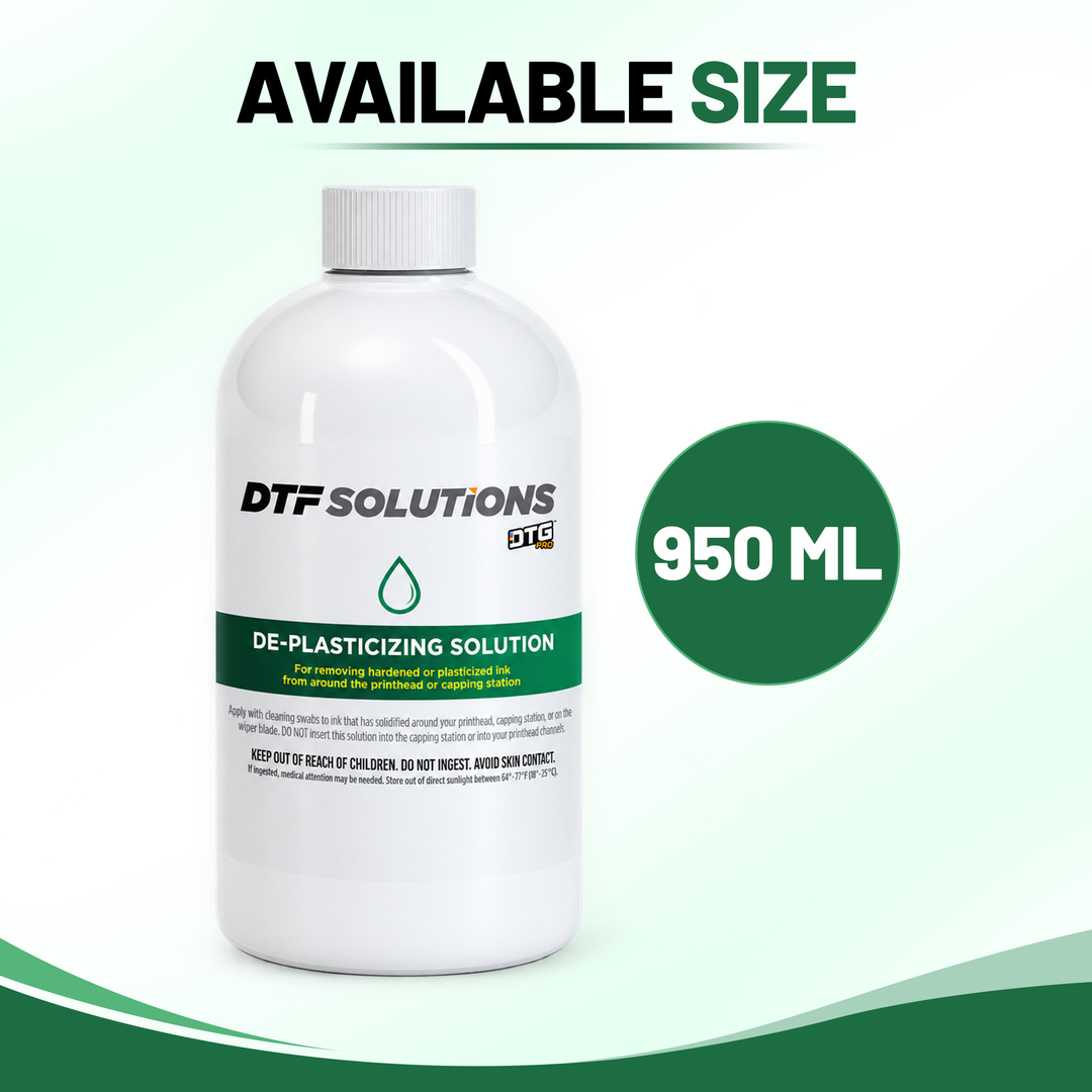 DTGPRO De-Plasticizing Solution for DTF, DTG &amp; UV Printer Maintenance