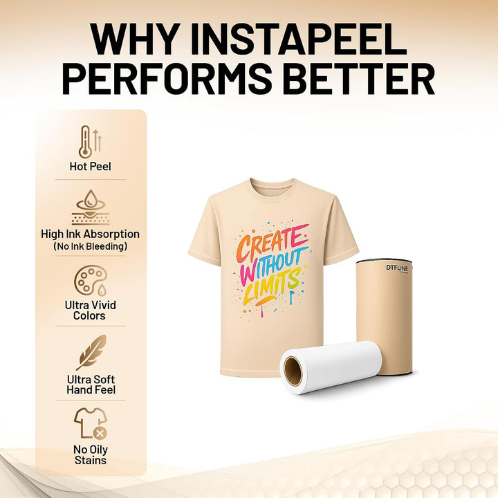 DTFLINE™  Premium Matte DTF Transfer Film Rolls – Warm Peel PET Film for DTF Printers