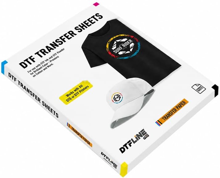 DTFLINE™ INSTAPEEL DTF Transfer Film Sheets – Premium Matte Warm Peel PET Film for DTF Printers