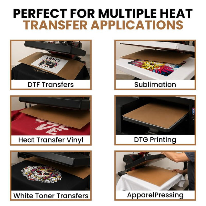 PTFE Teflon Heat Press Sheets, Reusable Non-Stick Heat Resistant Transfer Protection Sheets