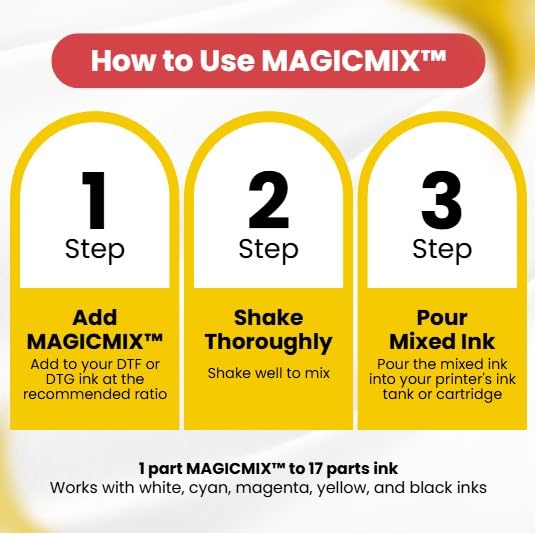 MAGICMIX™ Ink Stabilizer for DTF &amp; DTG Ink, 60 mL &amp; 500 mL