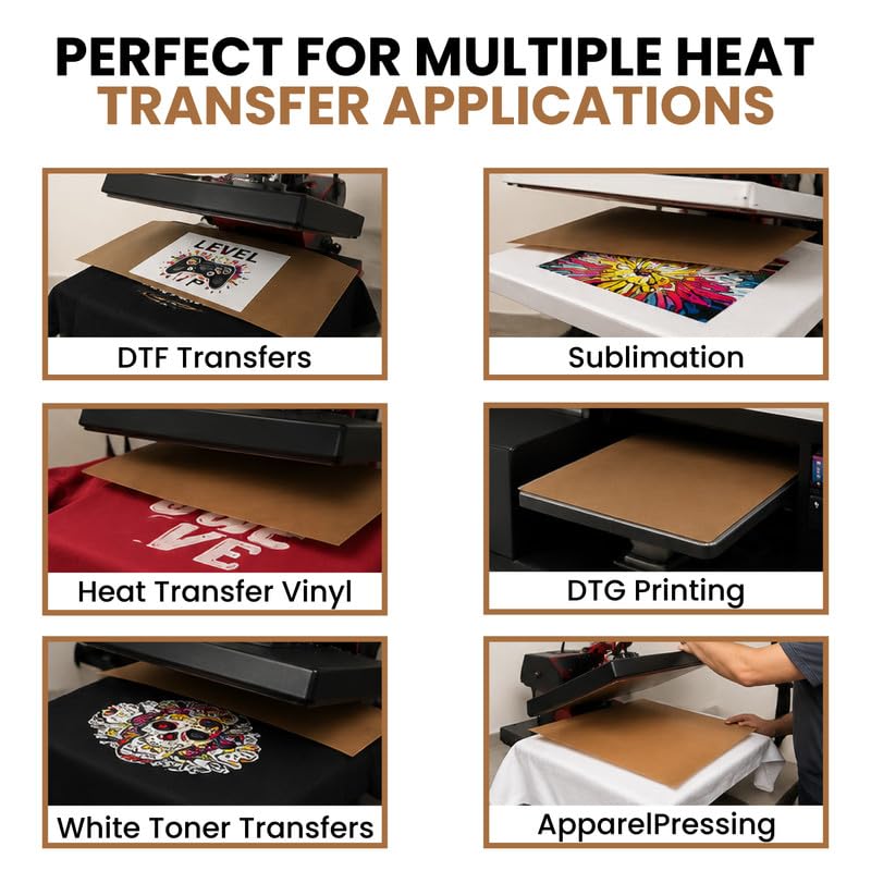 PTFE Teflon Heat Press Sheets, Reusable Non-Stick Heat Resistant Transfer Protection Sheets