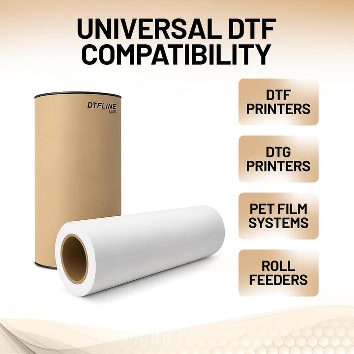 DTFLINE™  Premium Matte DTF Transfer Film Rolls – Warm Peel PET Film for DTF Printers