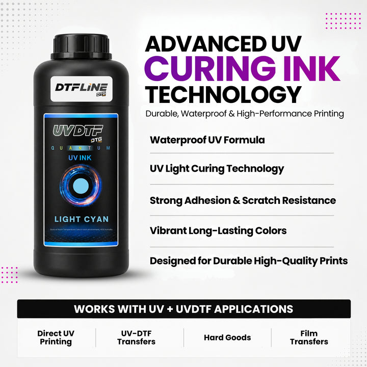 DTFLine™ QUANTUM UV / UVDTF Ink – Premium UV Printer Ink for Epson-Based Printheads