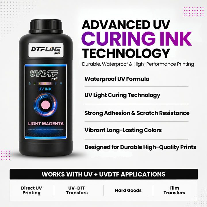 DTFLine™ QUANTUM UV / UVDTF Ink – Premium UV Printer Ink for Epson-Based Printheads