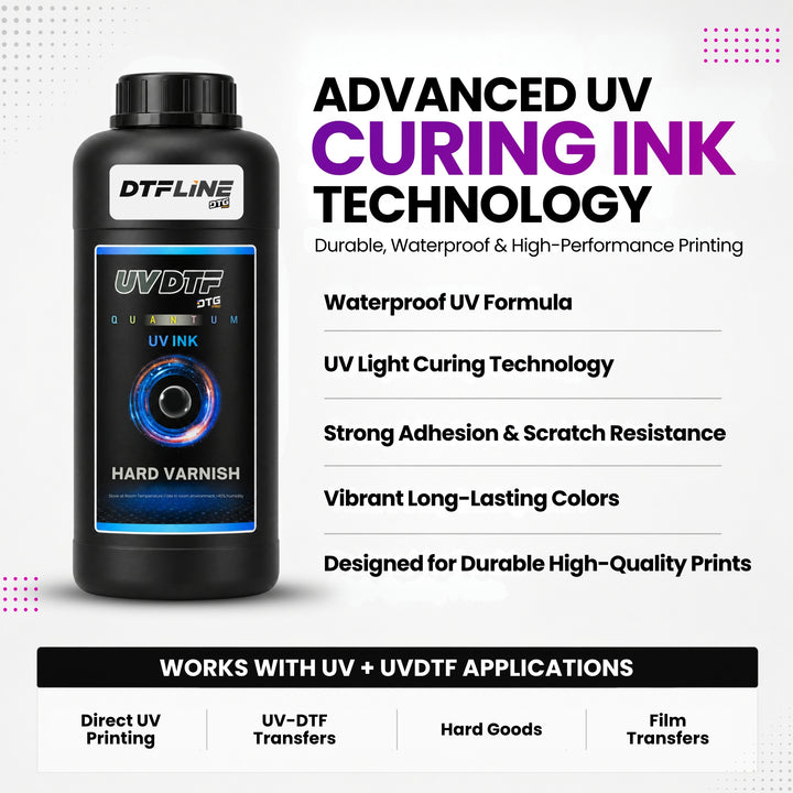 DTFLine™ QUANTUM UV / UVDTF Ink – Premium UV Printer Ink for Epson-Based Printheads