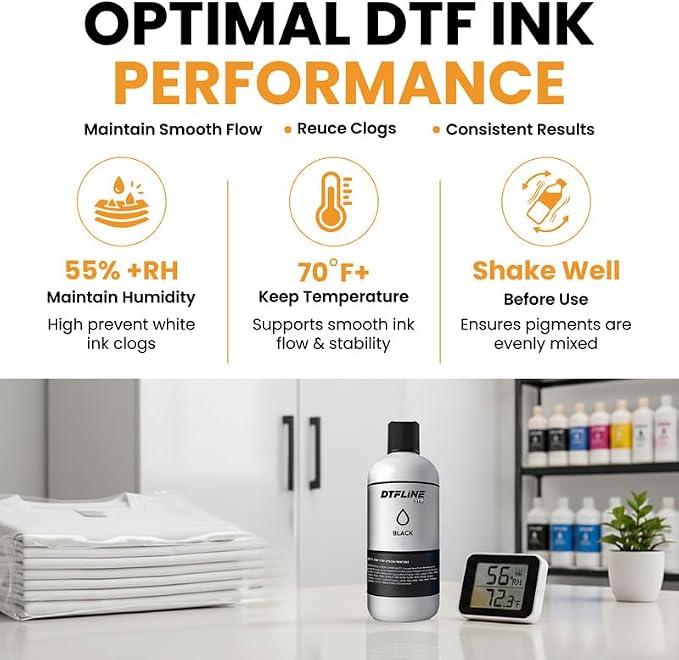 DTFLINE™ Premium Epson DTF Ink 190ML for ET-8550, L1800, XP15000, I3200 &amp; More | Vibrant Color &amp; Wash Durable