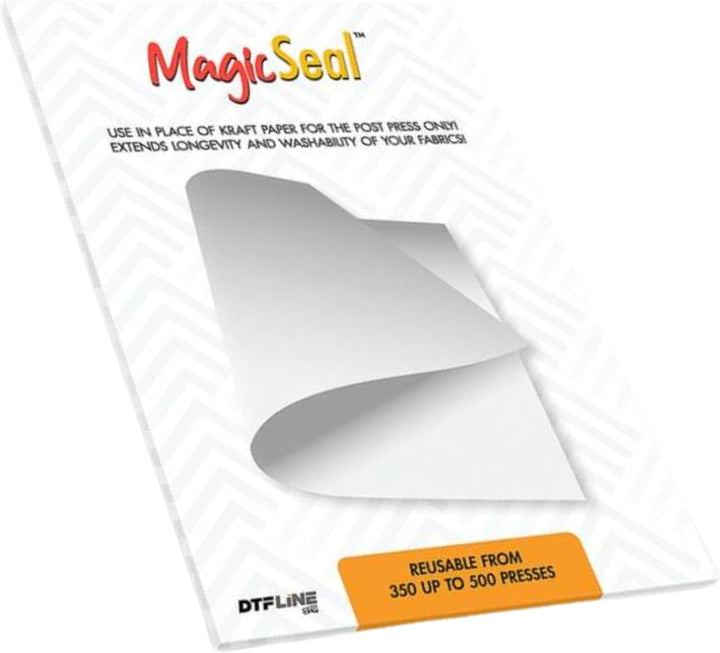 MagicSeal™ Reusable Post-Press Finishing Sheet for DTF, HTV, DTG and Transfer Prints, Improves Softness, Breathability and Wash Durability