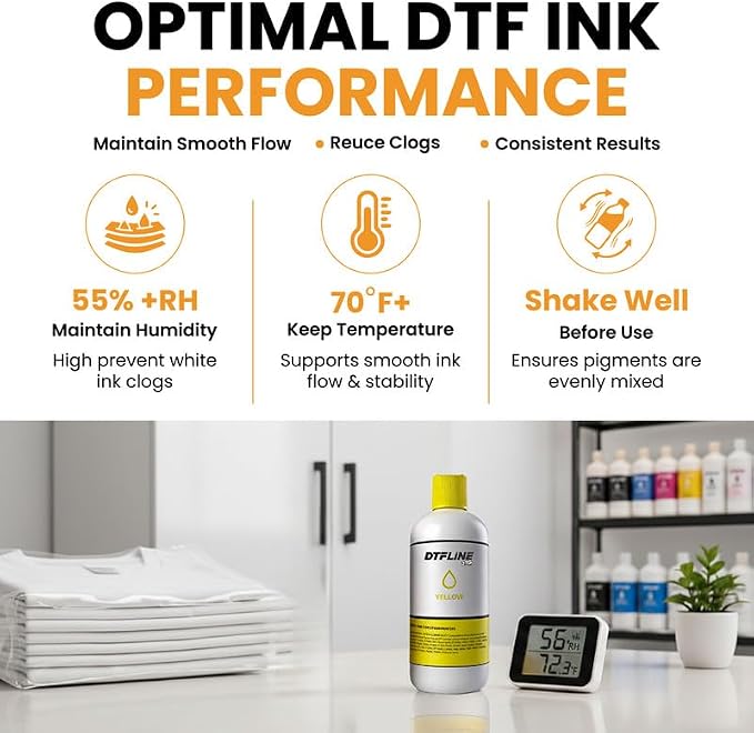 DTFLINE™ Premium Epson DTF Ink 190ML for ET-8550, L1800, XP15000, I3200 &amp; More | Vibrant Color &amp; Wash Durable
