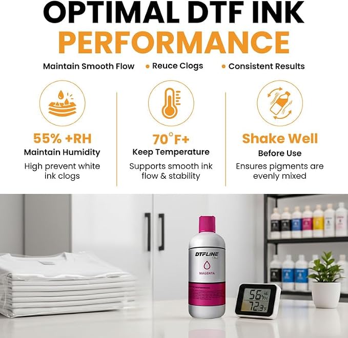 DTFLINE™ Premium Epson DTF Ink 190ML for ET-8550, L1800, XP15000, I3200 &amp; More | Vibrant Color &amp; Wash Durable