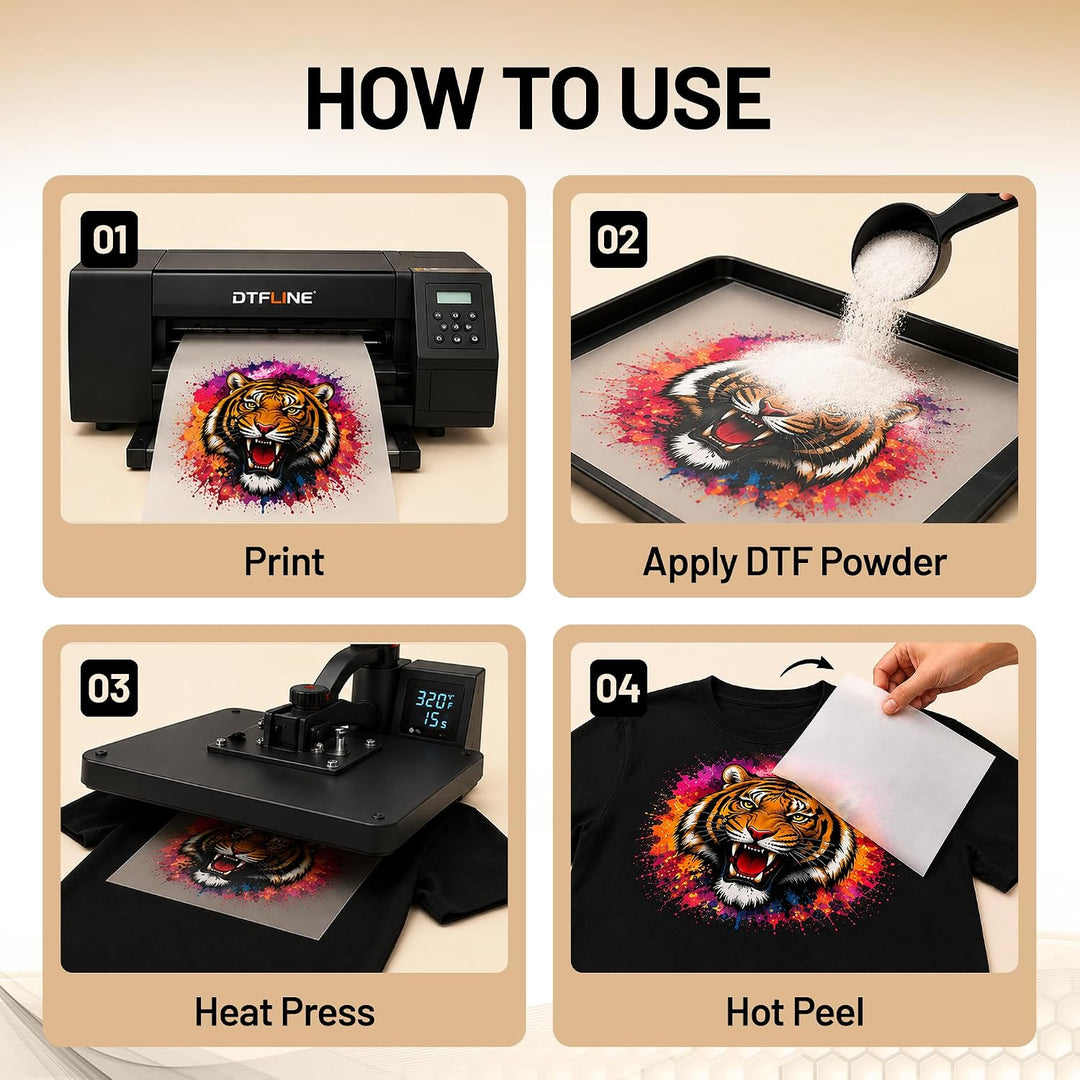 DTFLINE™  Premium Matte DTF Transfer Film Rolls – Warm Peel PET Film for DTF Printers
