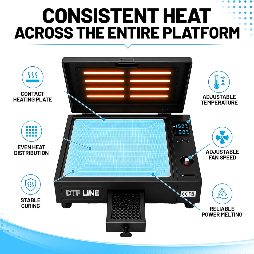 DTFLINE™  Heat Station V3 Tabletop DTF Powder Curing Oven with Built-In Purifier