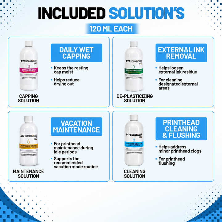 EPSON UNIVERSAL DTF Printhead Maintenance Pack – 4 Solutions + Maintenance Accessories
