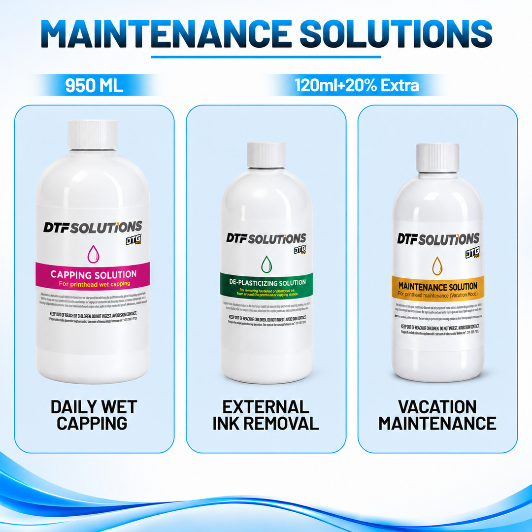 DTF Printhead Cleaning &amp; Maintenance Kit XL – 5 Solutions + Swabs &amp; Syringes