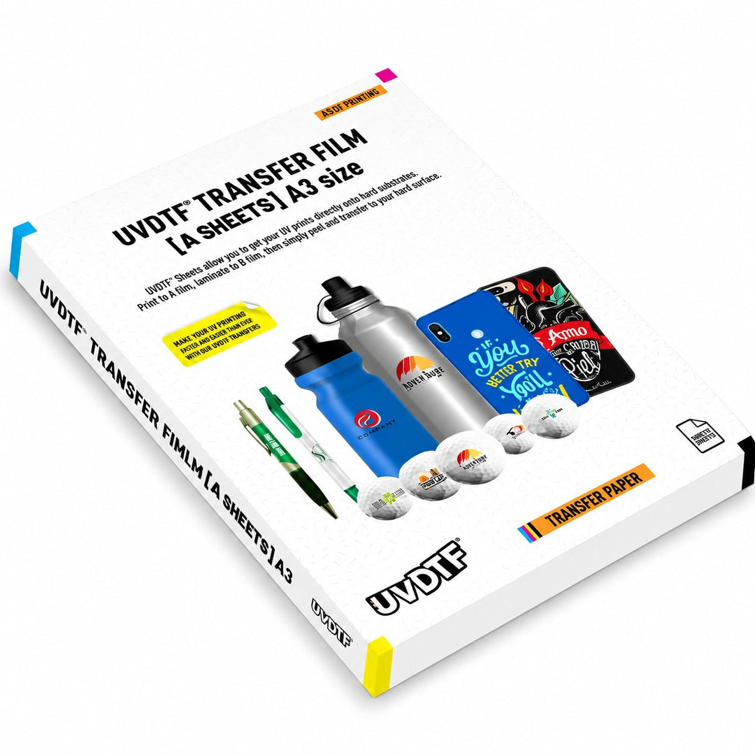 UVDTF™ Economy A Film Sheets | UV DTF Transfer Film for Flatbed Printers | A3 (30 × 42 cm) | 100 Sheets