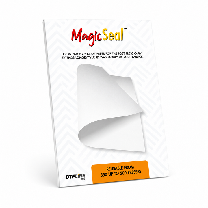MagicSeal™ Reusable Post-Press Finishing Sheet for DTF, HTV, DTG and Transfer Prints, Improves Softness, Breathability and Wash Durability